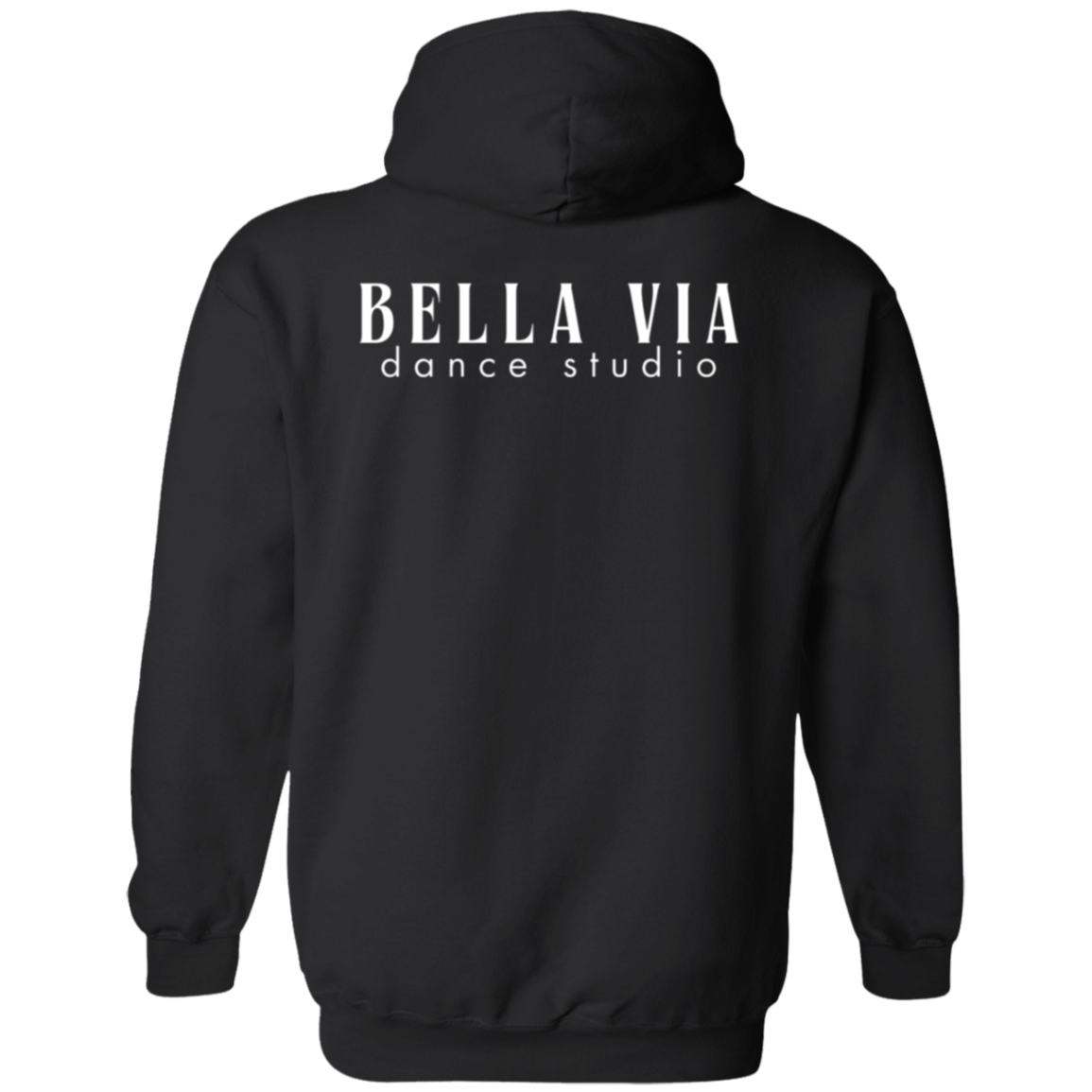 BellaVia - Zip Up Hooded Sweatshirt (Front Logo, Back Design)