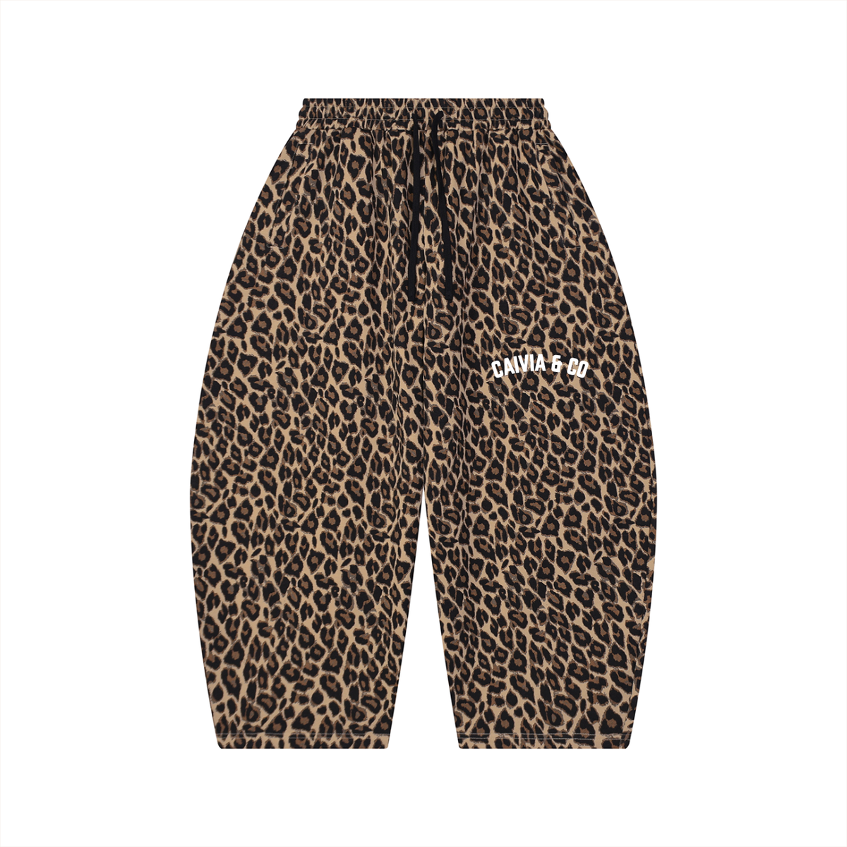 CAIVIA & Co. - Unisex Leopard Barrel Leg Sweatpants
