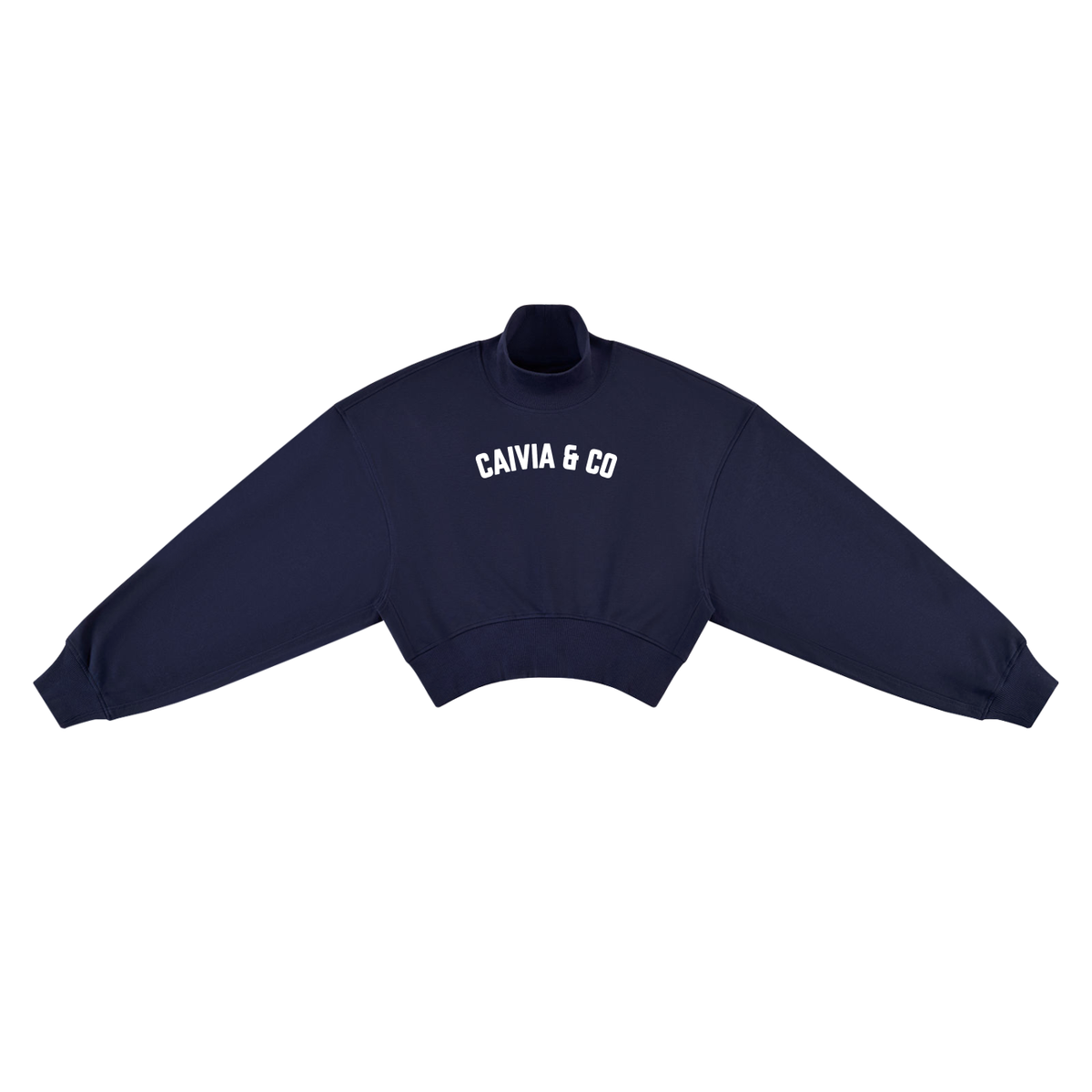 CAIVIA & Co. - Women's Crop Mock Neck Sweatshirt